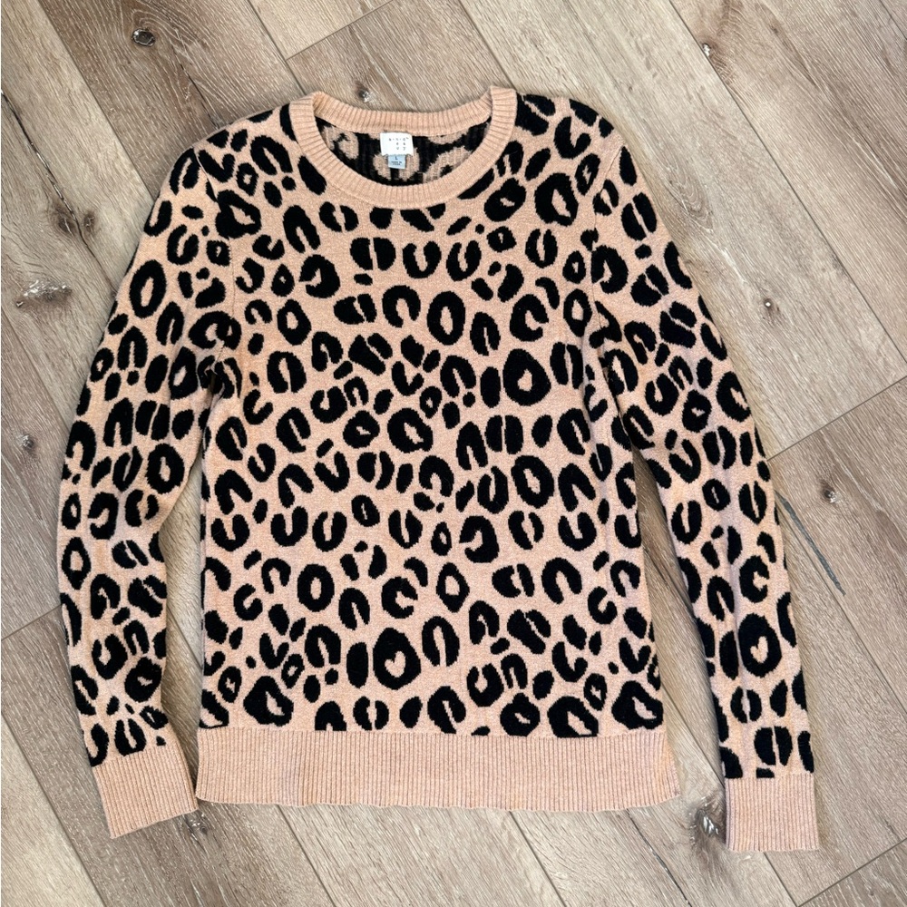 a new day Leopard Print Sweater - Black and Brown